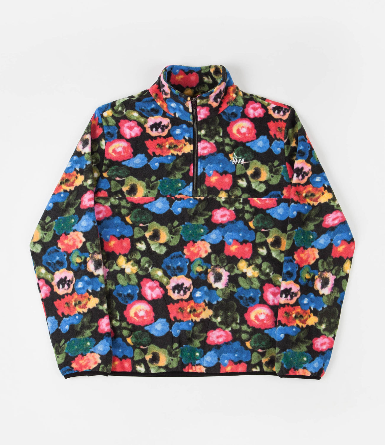 Stüssy - Half Zip Mock Neck Polar Fleece in Blue - 118542 – Voo Store
