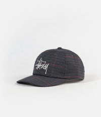 Stussy Big Logo Check Low Pro Cap - Grey