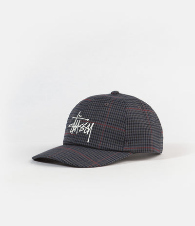 Stussy Big Logo Check Low Pro Cap - Grey