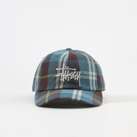 Stussy Big Logo Madras Plaid Low Pro Cap - Blue thumbnail