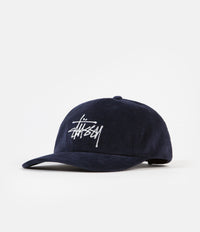 Stussy Big Logo Velveteen Low Pro Cap - Navy