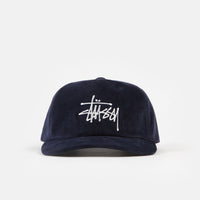 Stussy Big Logo Velveteen Low Pro Cap - Navy thumbnail