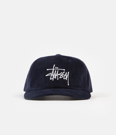 Stussy Big Logo Velveteen Low Pro Cap - Navy