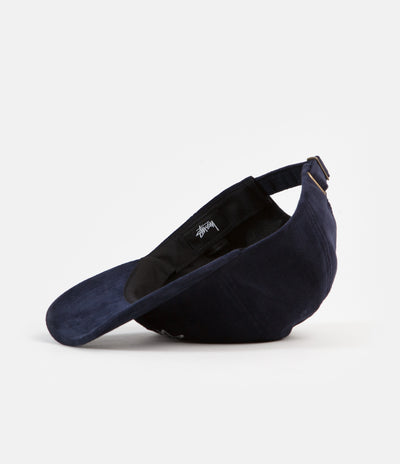 Stussy Big Logo Velveteen Low Pro Cap - Navy