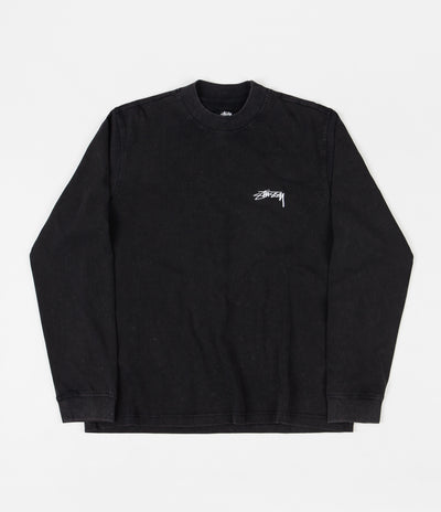 Stussy Big Stock Mockneck Long Sleeve T-Shirt - Black