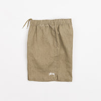 Stussy Boxy Linen Shorts - Olive thumbnail
