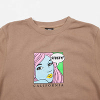 Stussy Cali Girl Crewneck Sweatshirt - Light Brown thumbnail