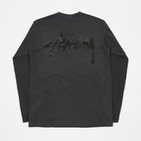 Stussy Camo Stock Pigment Dyed Long Sleeve Pocket T-Shirt - Black thumbnail