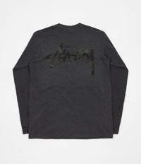 Stussy Camo Stock Pigment Dyed Long Sleeve Pocket T-Shirt - Black