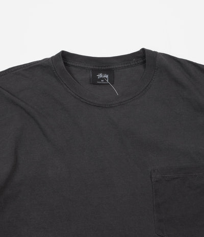 Stussy Camo Stock Pigment Dyed Long Sleeve Pocket T-Shirt - Black