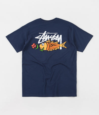 Stussy Carp Stock T-Shirt - Navy
