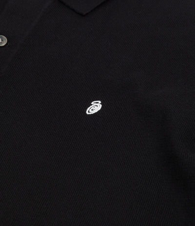 Stussy Classic Short Sleeve Polo Sweatshirt - Black