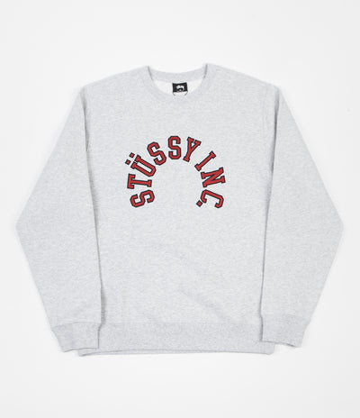 Stussy Collegiate Applique Crewneck Sweatshirt - Ash Heather