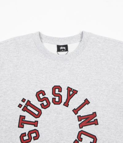 Stussy Collegiate Applique Crewneck Sweatshirt - Ash Heather