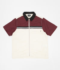 Stussy Color Block Zip Work Shirt - Berry