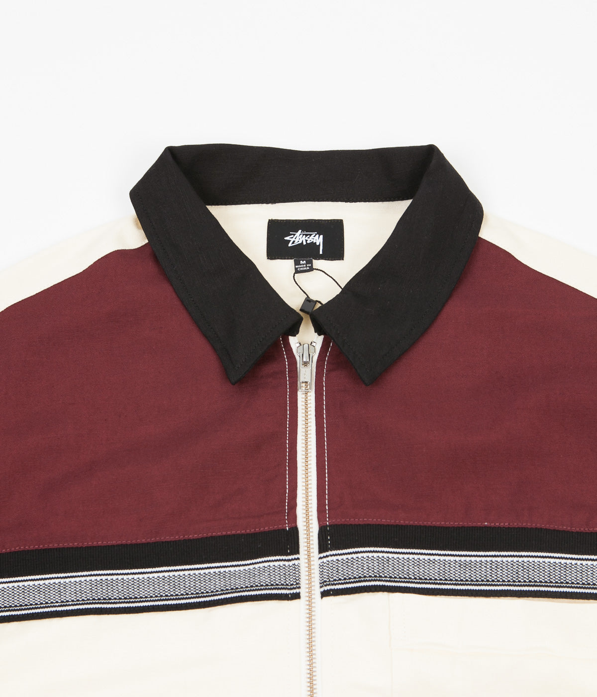 Stussy Color Block Zip Work Shirt - Berry | Flatspot