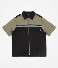 Stussy Color Block Zip Work Shirt - Olive