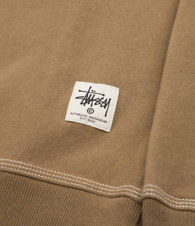 Stussy Contrast Stitch Label Crewneck Sweatshirt - Brown
