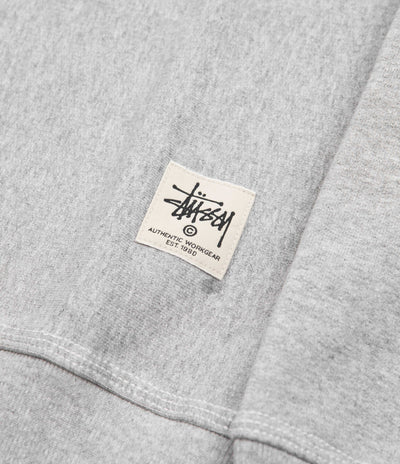 Stussy Contrast Stitch Label Crewneck Sweatshirt - Grey Heather
