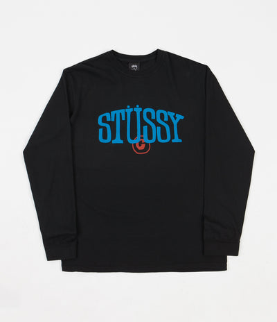 Stussy Copyright Pigment Dyed Long Sleeve T-Shirt - Black