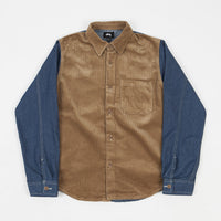 Stussy Cord Denim Mix Shirt - Khaki thumbnail