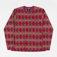 Stussy Cuzco Long Sleeve T-Shirt - Berry thumbnail