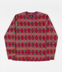 Stussy Cuzco Long Sleeve T-Shirt - Berry