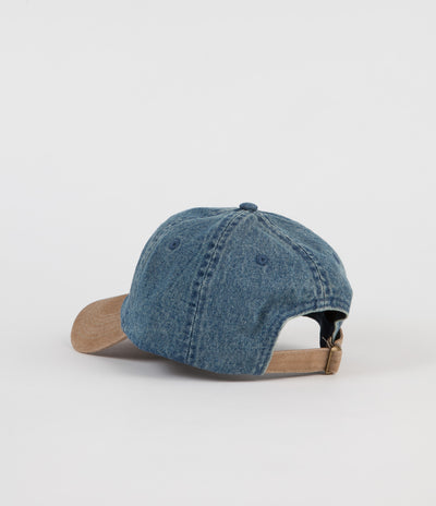 Stussy Denim Suede Crest Cap - Indigo