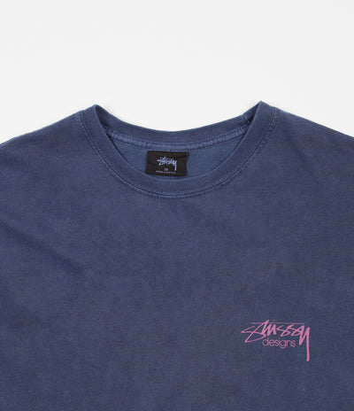 Stussy Design Pigment Dyed Long Sleeve T-Shirt - Navy