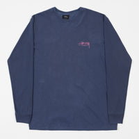 Stussy Design Pigment Dyed Long Sleeve T-Shirt - Navy thumbnail