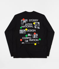 Stussy Dot Collage Long Sleeve T-Shirt - Black