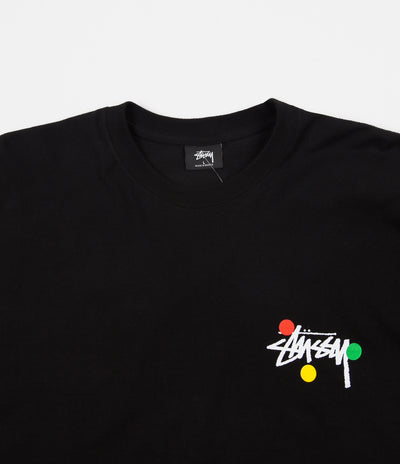 Stussy Dot Collage Long Sleeve T-Shirt - Black