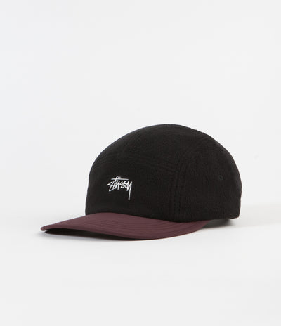 Stussy Fleece Nylon Mix Camp Cap - Black