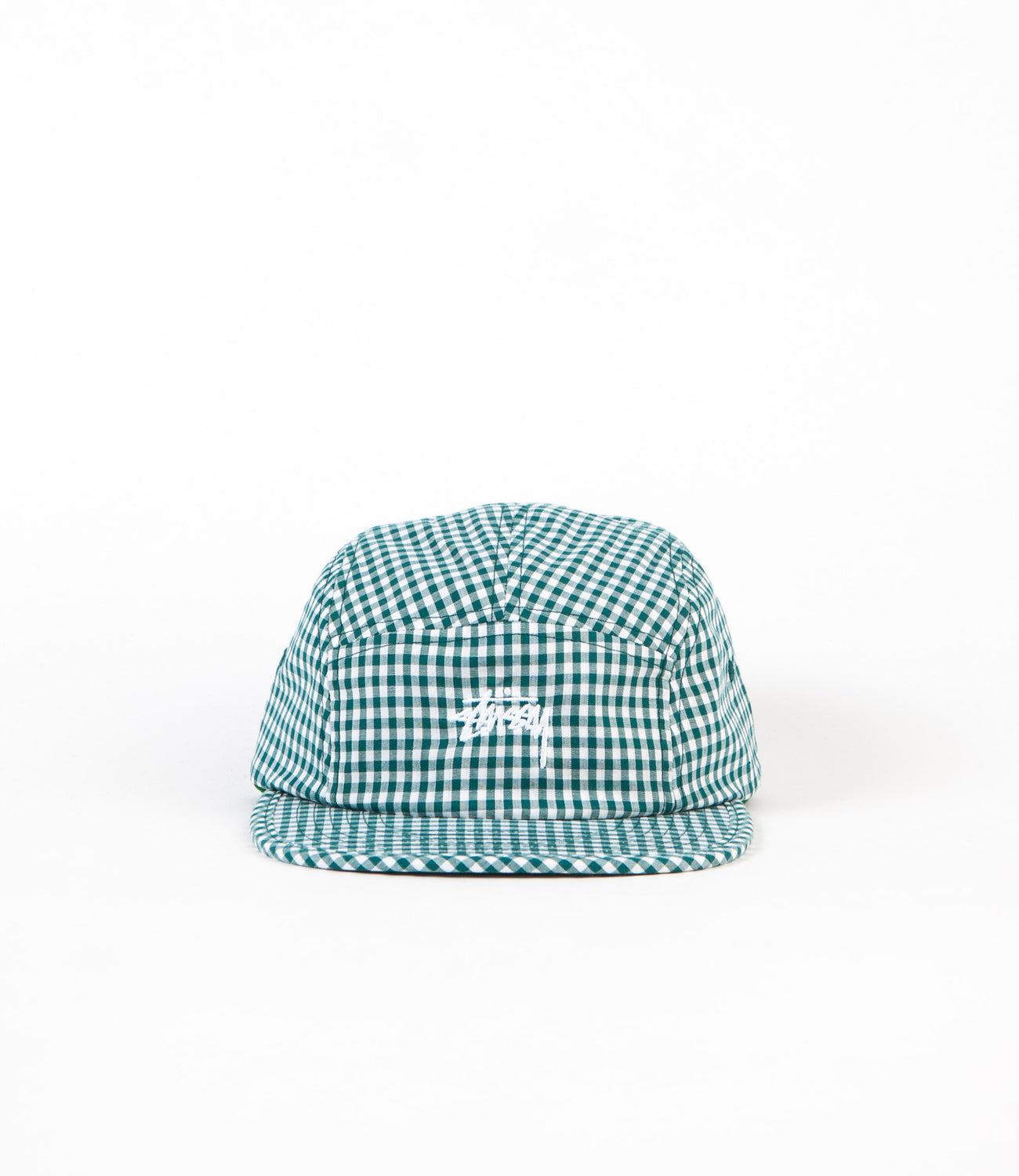 STUSSY WOOL CHECK BIG STOCK LOW PRO CHARCOAL CAP HAT One