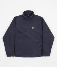 Stussy Half Zip Mock Neck Fleece - Navy | Flatspot