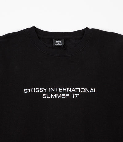 Stussy International Summer Applique Crewneck Sweatshirt - Black