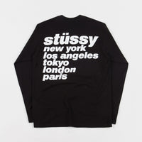 Stussy Italic Long Sleeve T-Shirt - Black thumbnail