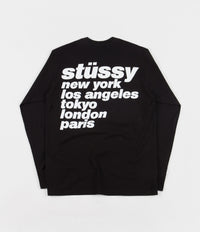 Stussy Italic Long Sleeve T-Shirt - Black