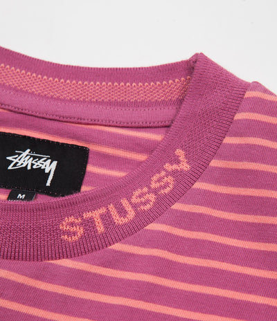Stussy Jack Stripe T-Shirt - Berry