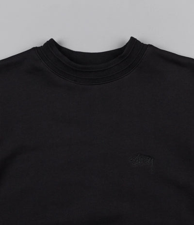 Stussy Jacquard Collar Crewneck Sweatshirt - Black
