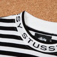 Stussy Jacquard Neck Long Sleeve T-Shirt - Black thumbnail