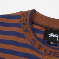 Stussy Jacquard Neck Long Sleeve T-Shirt - Blue thumbnail