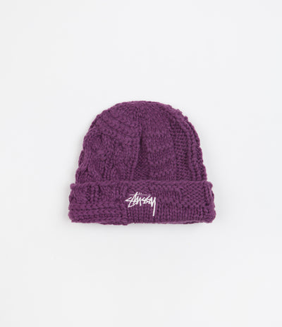 Stussy Knit Patchwork Beanie - Purple