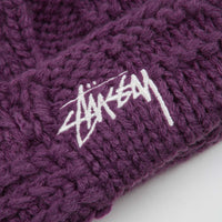 Stussy Knit Patchwork Beanie - Purple thumbnail