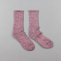 Stussy Mini SS-Link Crew Socks - Burgundy thumbnail