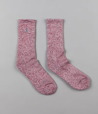 Stussy Mini SS-Link Crew Socks - Burgundy