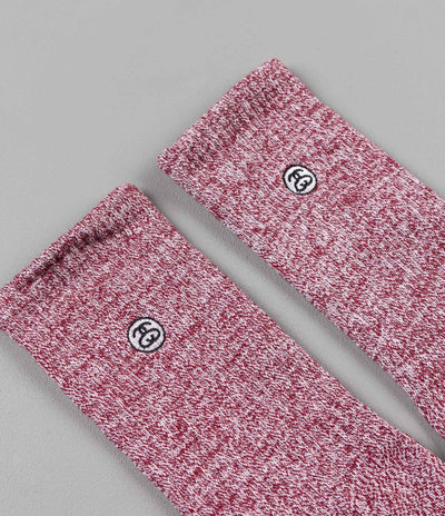 Stussy Mini SS-Link Crew Socks - Burgundy