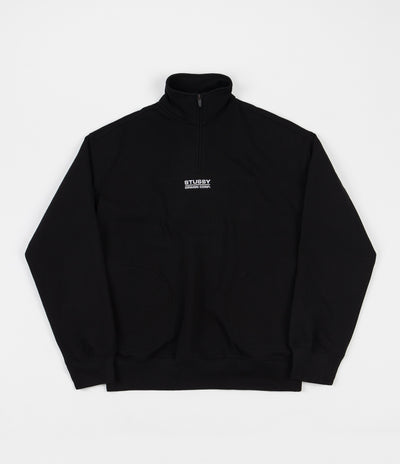 Stussy Mock Neck Half Zip Sweatshirt - Black