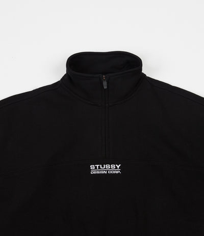 Stussy Mock Neck Half Zip Sweatshirt - Black