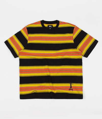 Stussy Multi Stripe T-Shirt - Black